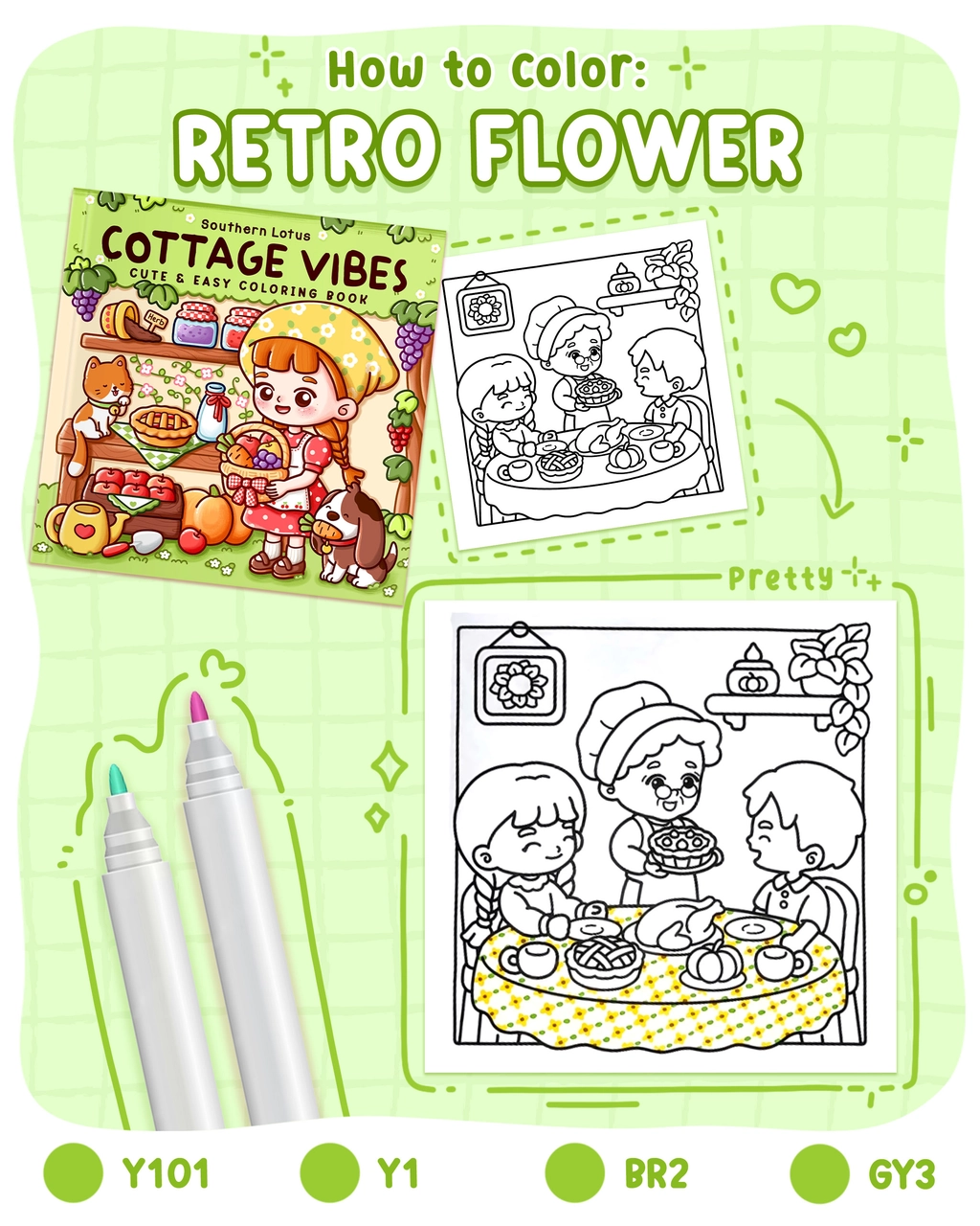 How to Color Retro Flower