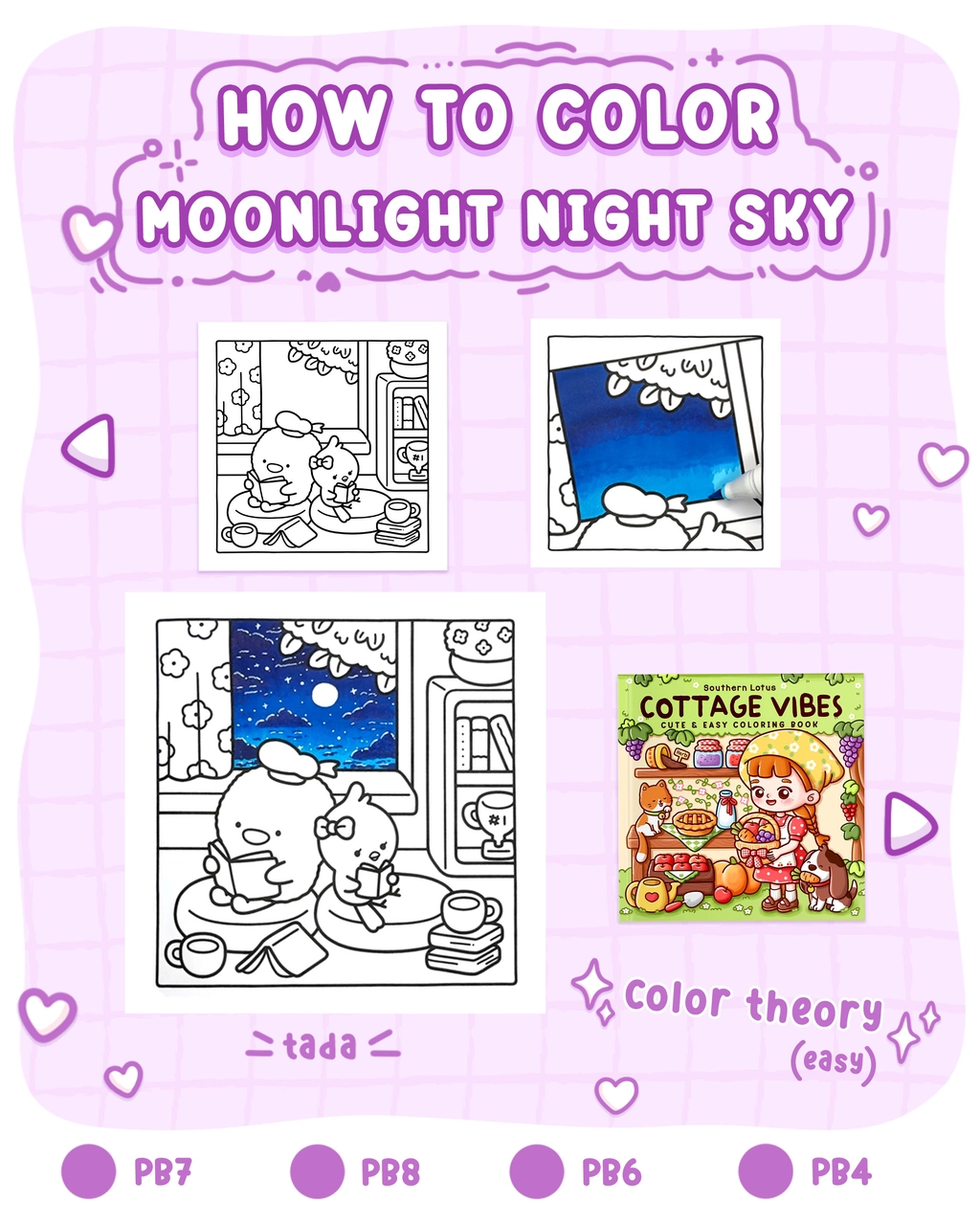 How to Color a Moonlight Night Sky