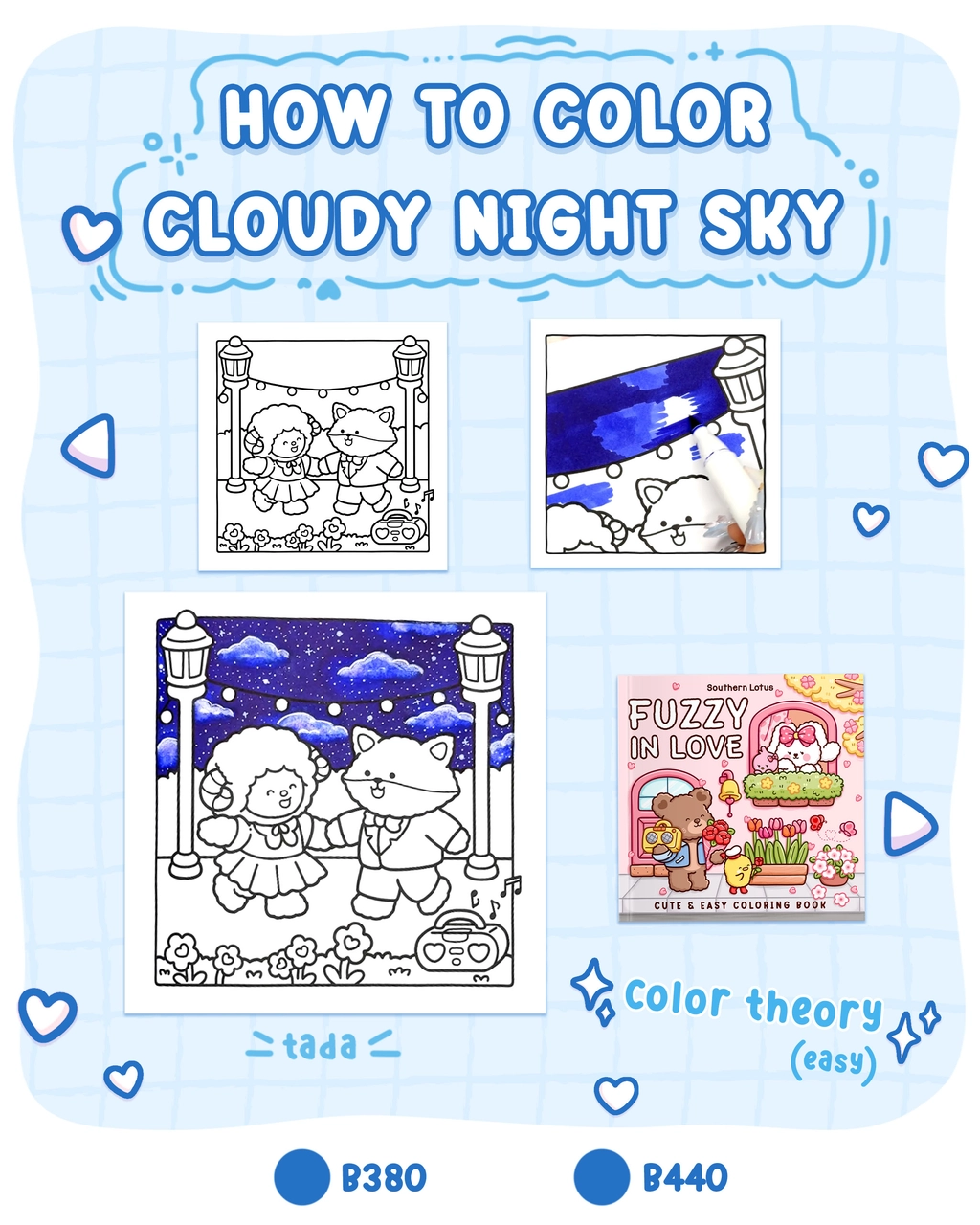 How to Color Cloudy Night Sky