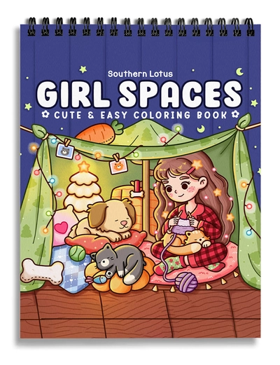 Girl Spaces Cute & Easy Coloring Book - 2