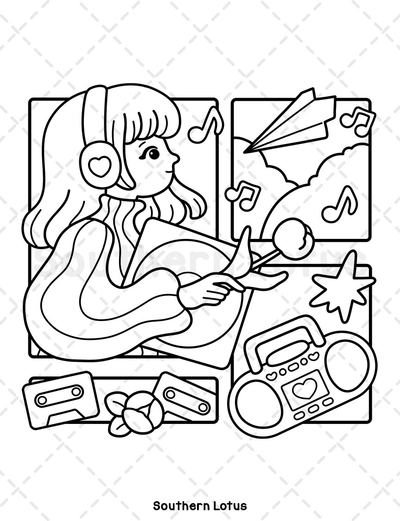 Girl Spaces Cute & Easy Coloring Book - 5