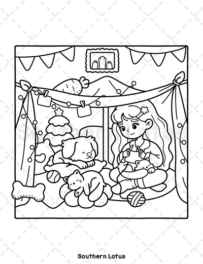 Girl Spaces Cute & Easy Coloring Book - 6
