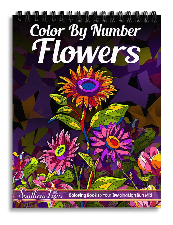 Color By Number Flowers Coloring Book - 2