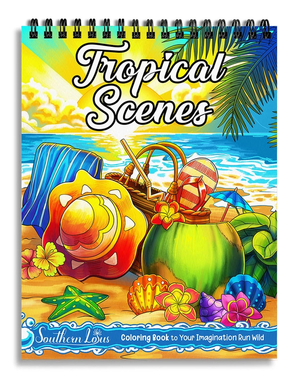 Tropical Scenes Coloring Book - 2