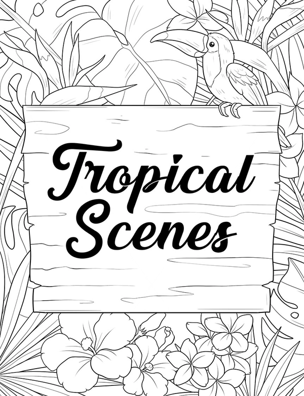 Tropical Scenes Coloring Book - 3