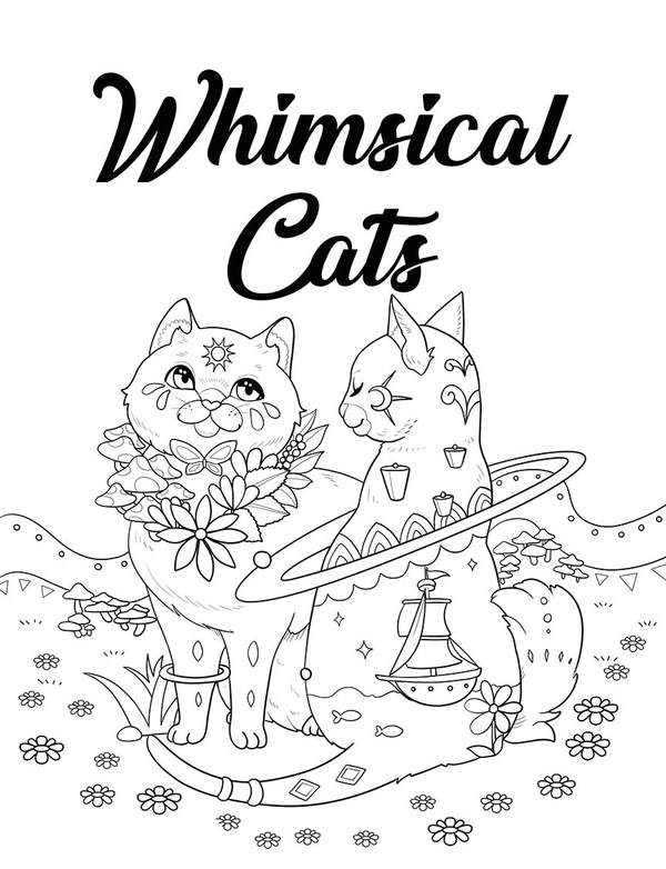 Whimsical Cats Coloring Book - 3