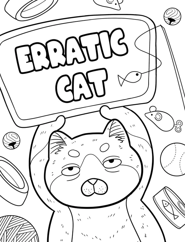 Erratic Cat Coloring Book - 3