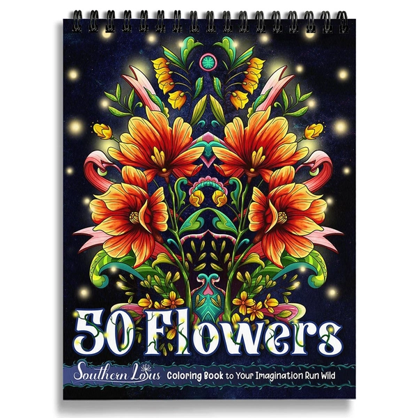 50 Flowers Coloring Book - 2