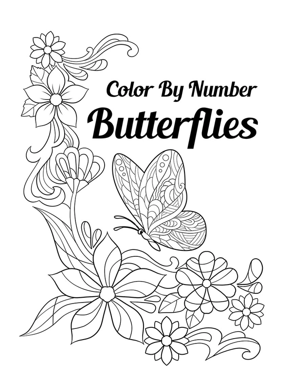 Color By Number Butterflies Coloring Book - 3