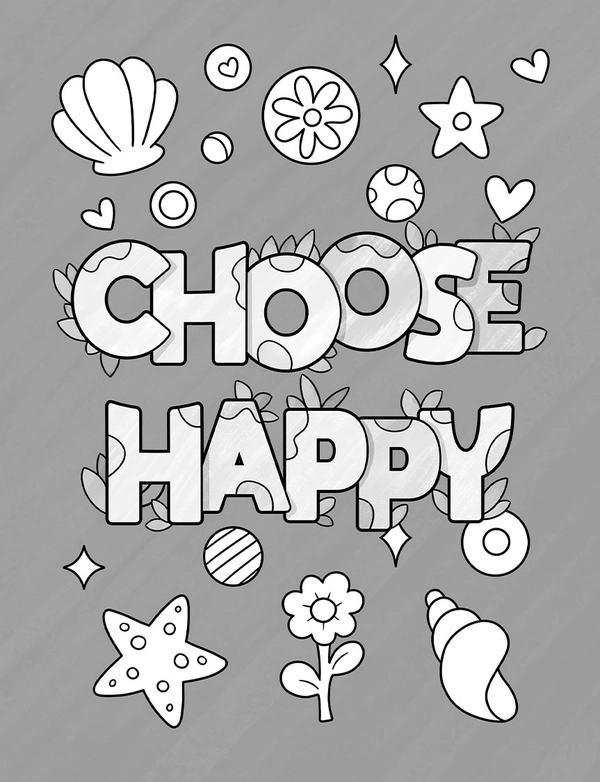 Choose Happy Coloring Book - 3