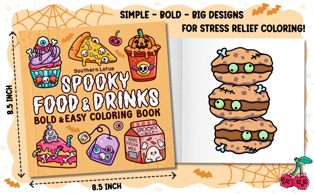 Spooky Food & Drinks Coloring Book - content plus - 3