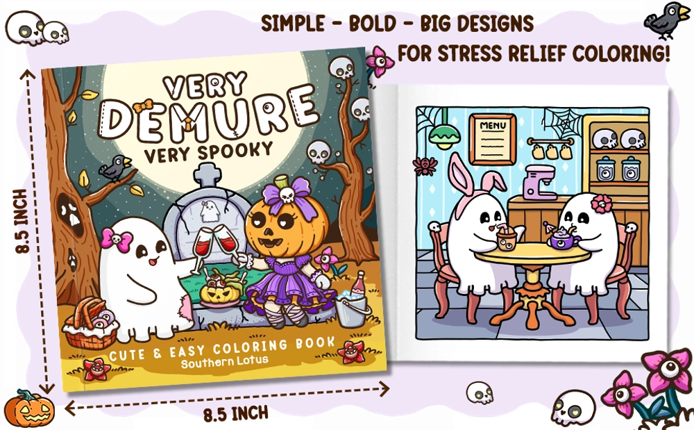 Very Demure Very Spooky Coloring Book - content plus - 3
