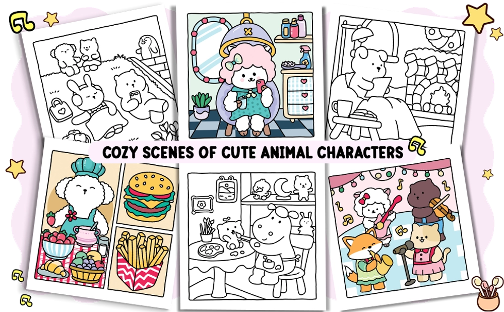 Hygge Vibes Cute & Cozy Coloring Book - content plus - 1