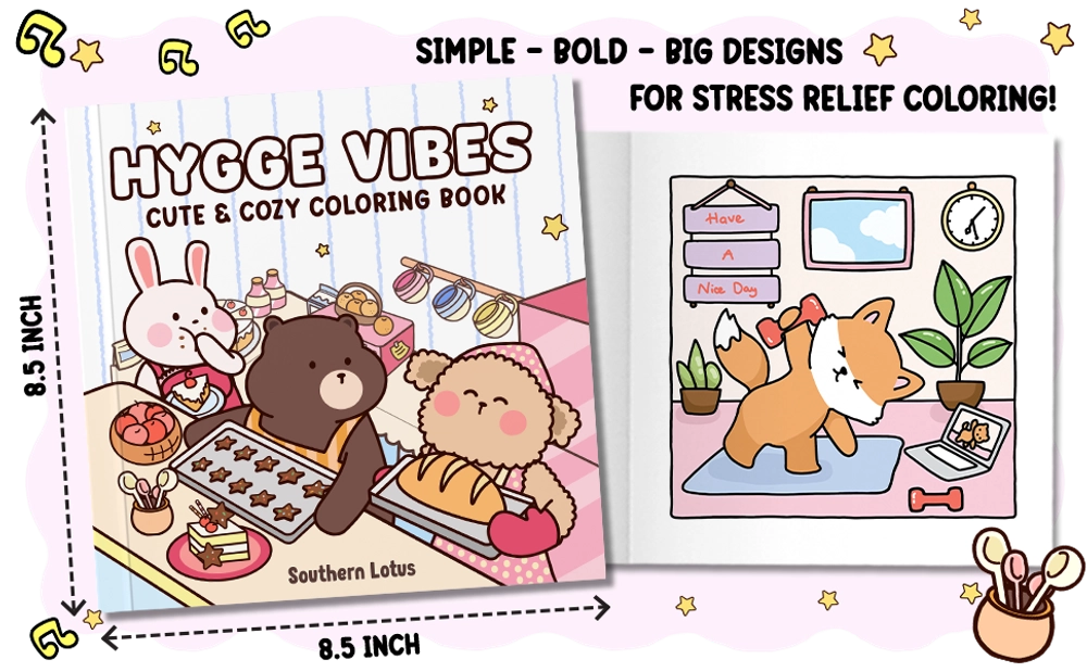 Hygge Vibes Cute & Cozy Coloring Book - content plus - 3
