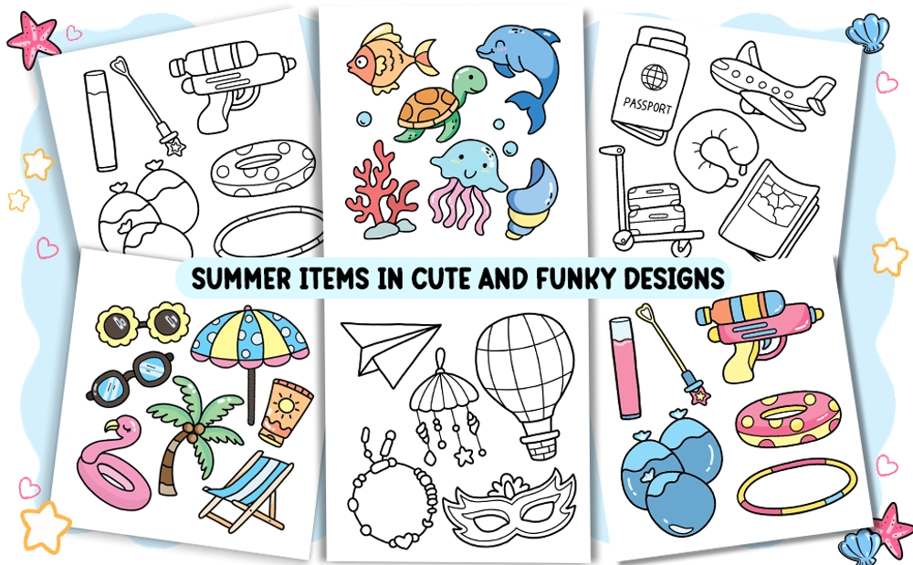 This Summer Funky & Easy Coloring Book - content plus - 1