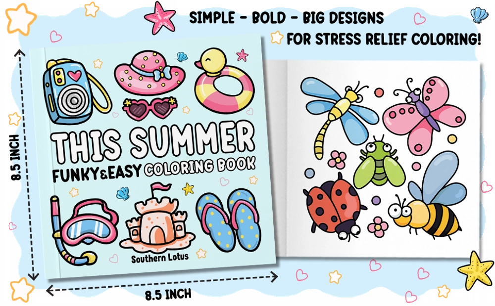 This Summer Funky & Easy Coloring Book - content plus - 3