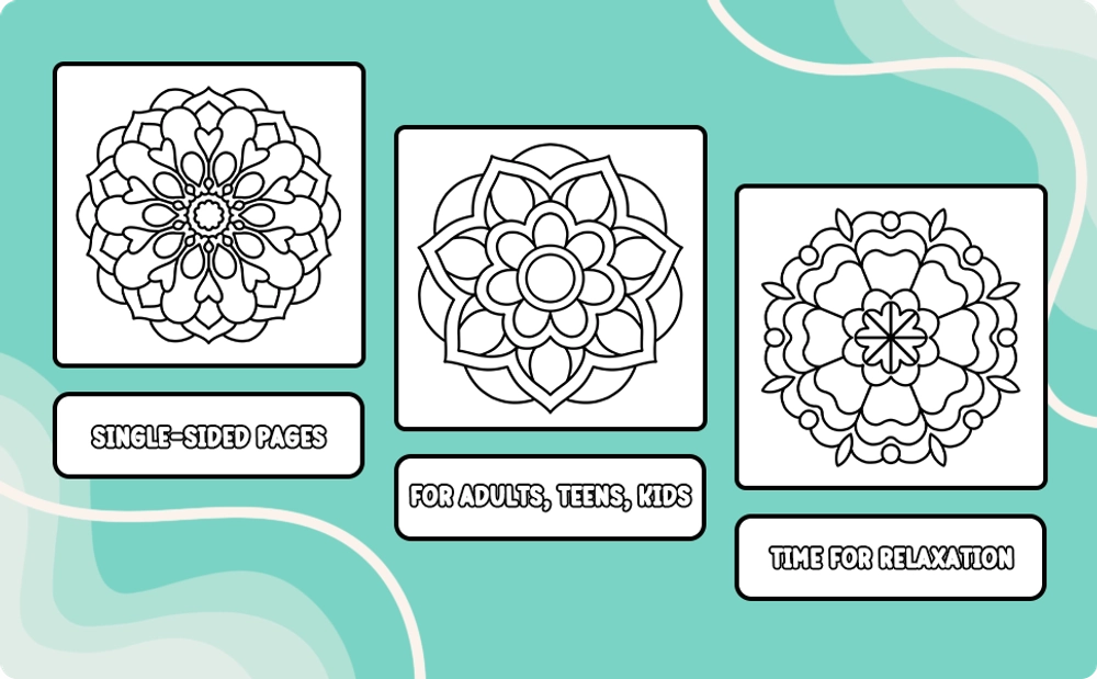 Mandala Bold & Easy Coloring Book - content plus - 2