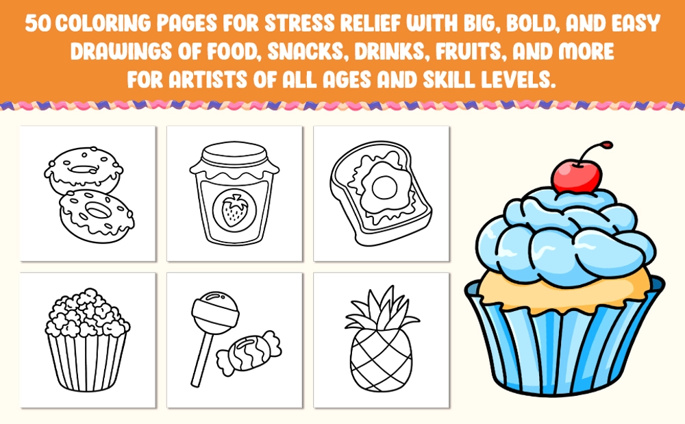 Food & Drink Coloring Book - content plus - 2