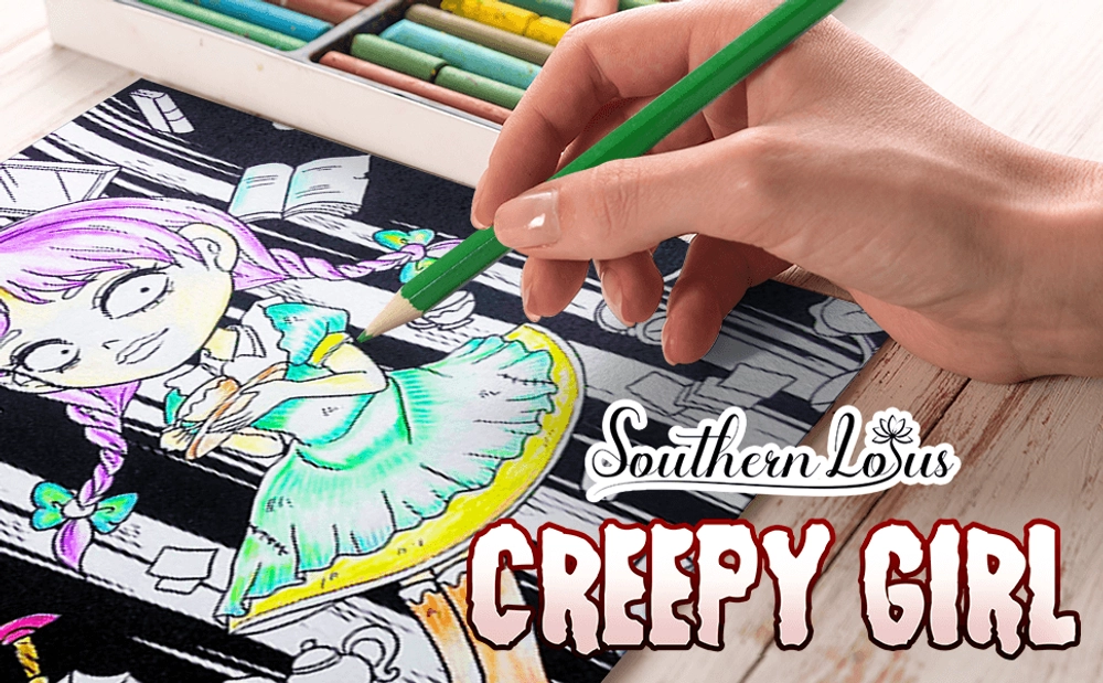 Creepy Girl Coloring Book - content plus - 0