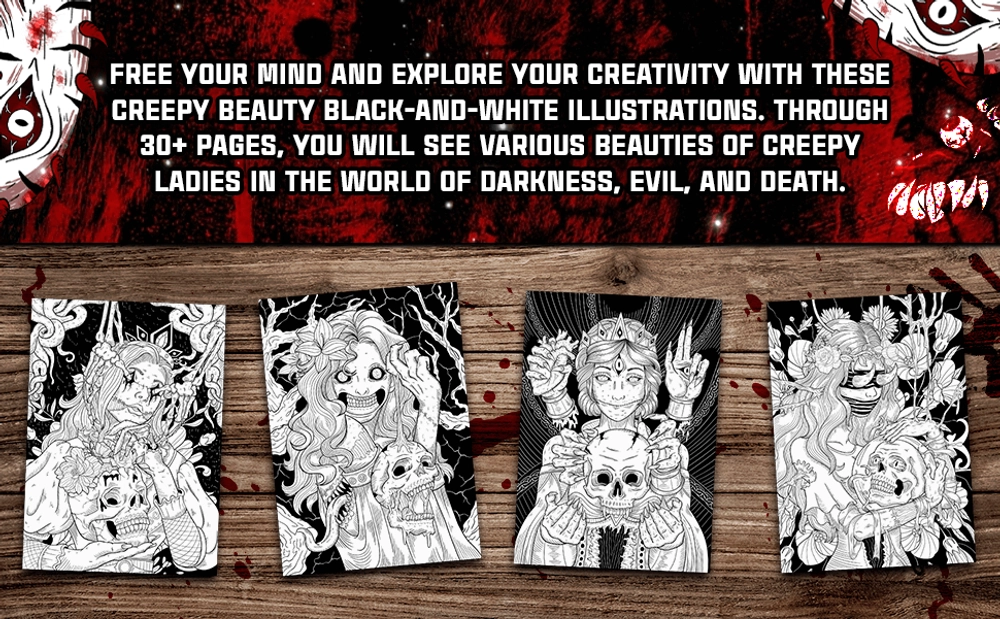 Creepy Beauty Coloring Book - content plus - 2