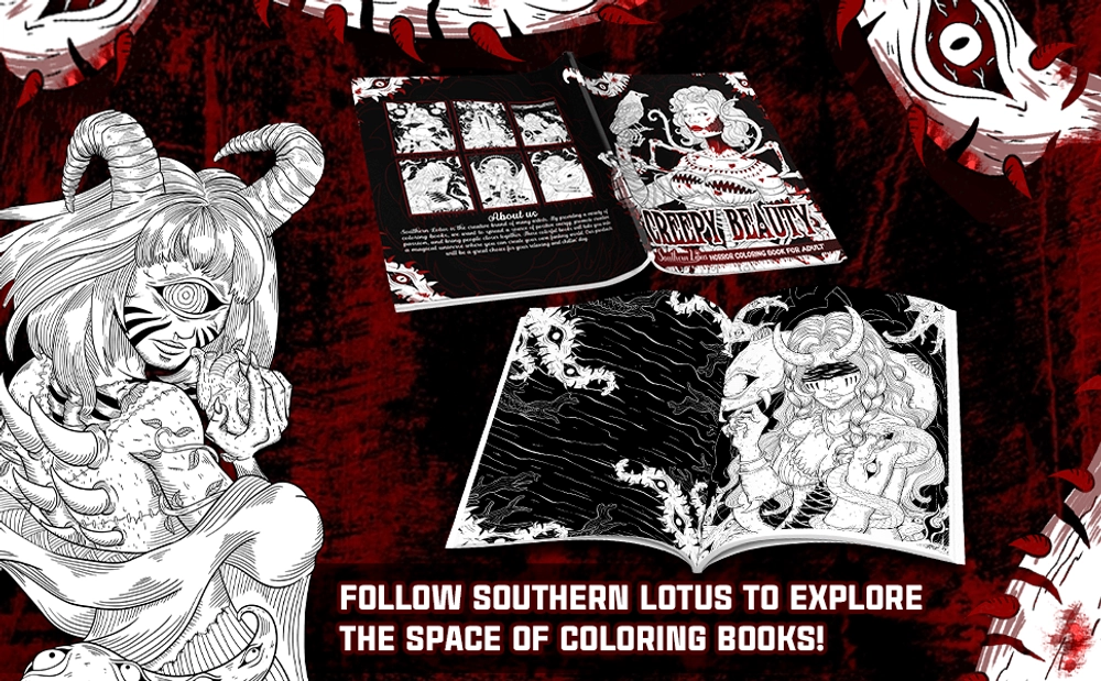 Creepy Beauty Coloring Book - content plus - 3