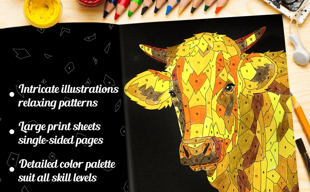 Color by Number Animals Coloring Book - content plus - 1