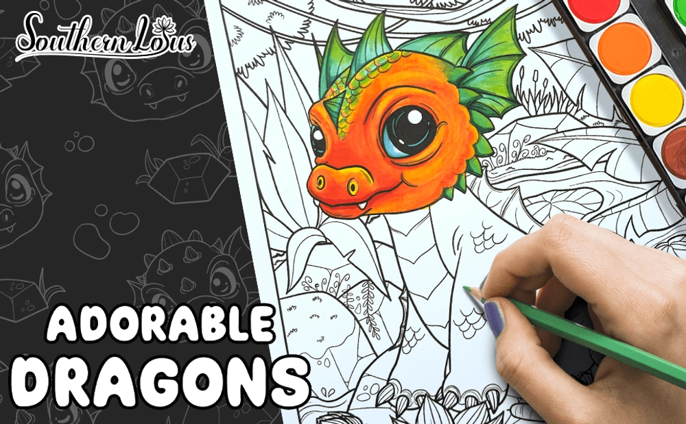Adorable Dragons Coloring Book - content plus - 0