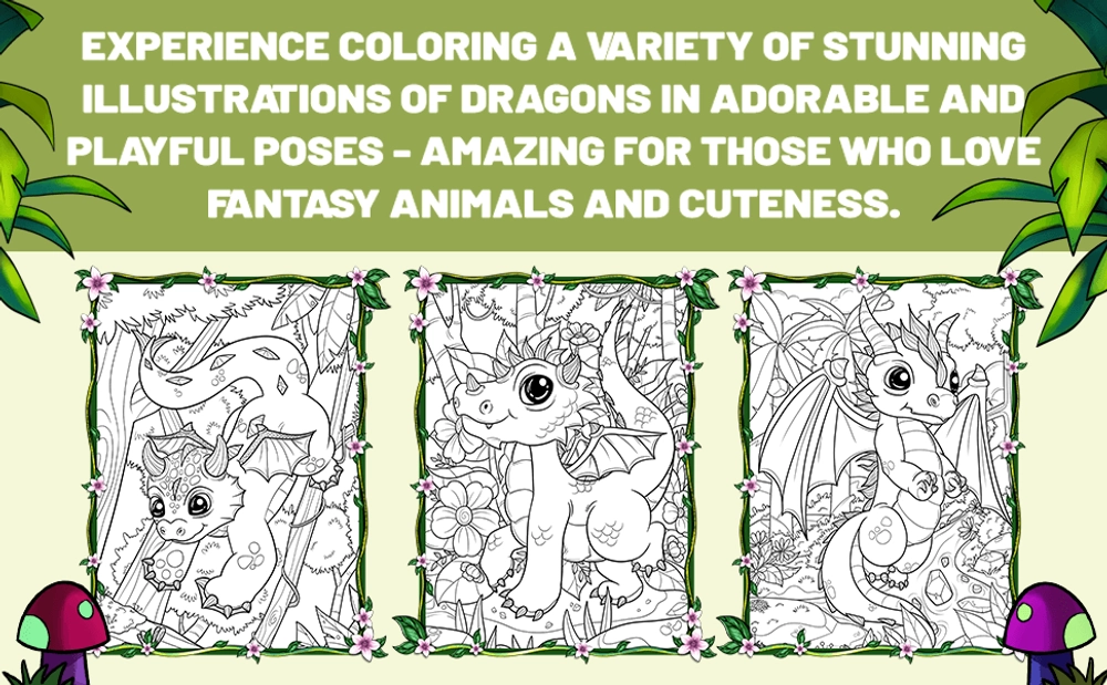 Adorable Dragons Coloring Book - content plus - 2