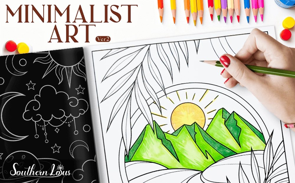 Minimalist Art Ver 2 Coloring Book - content plus - 0