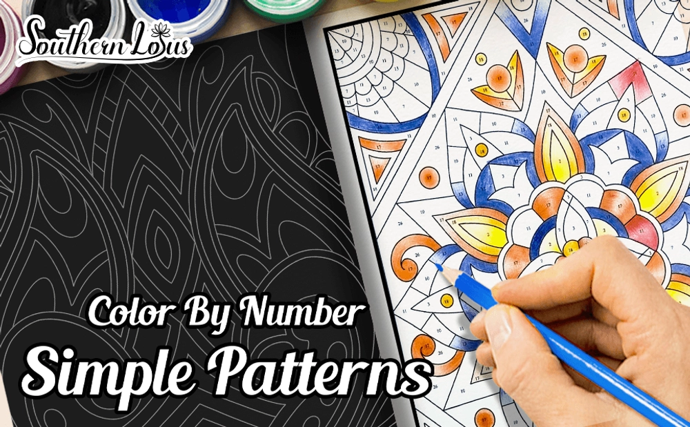 Color By Number Simple Patterns Coloring Book - content plus - 0