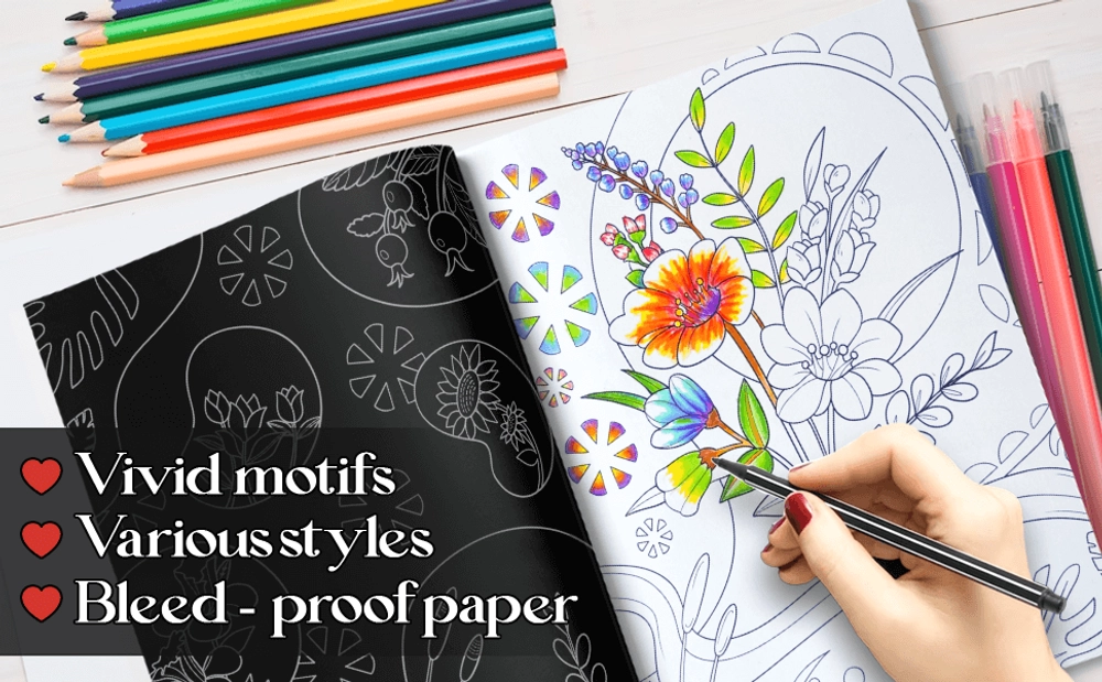 Flower Minimalist Art Coloring Book - content plus - 1