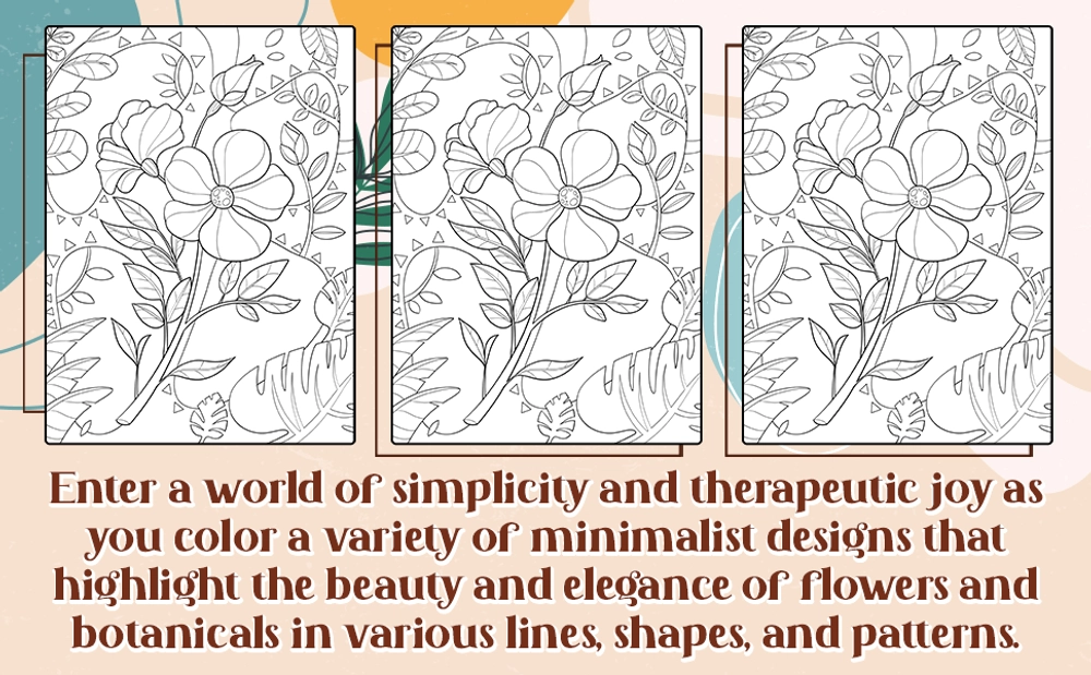 Flower Minimalist Art Coloring Book - content plus - 2