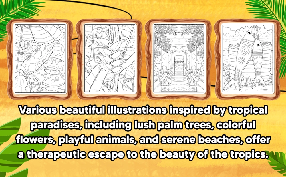 Tropical Scenes Coloring Book - content plus - 2