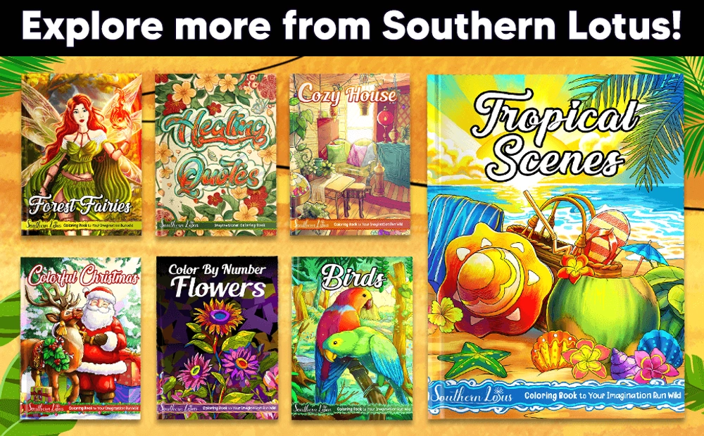 Tropical Scenes Coloring Book - content plus - 3