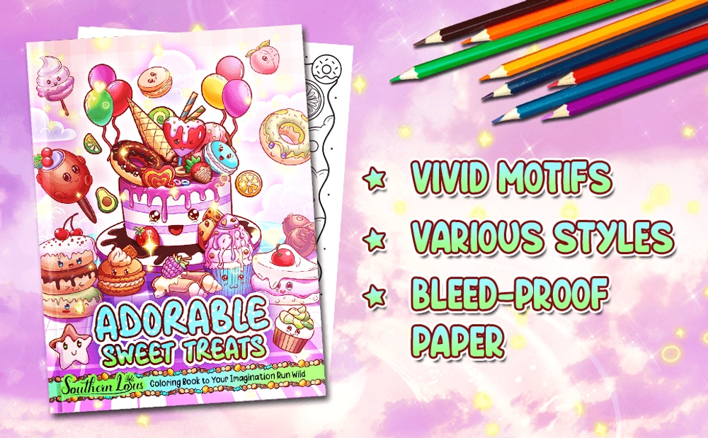 Adorable Sweet Treats Coloring Book - content plus - 1