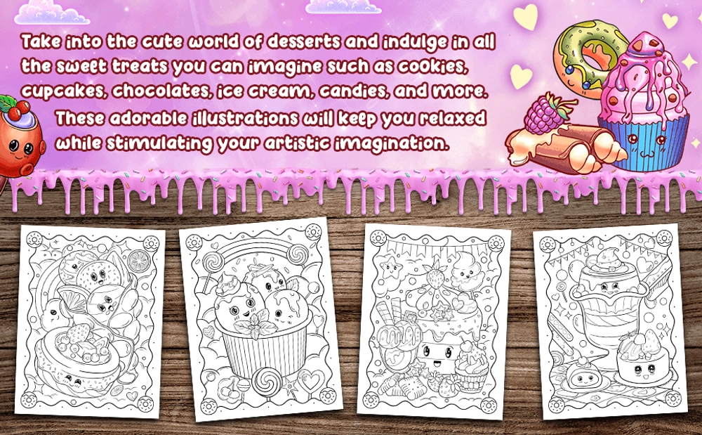 Adorable Sweet Treats Coloring Book - content plus - 2