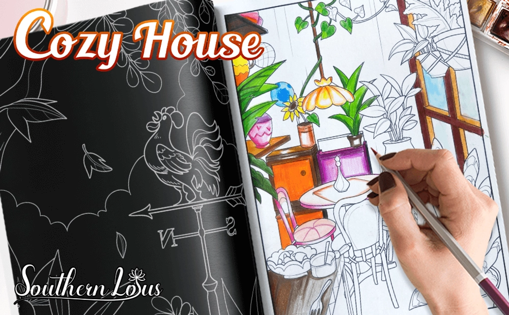 Cozy House Coloring Book - content plus - 0