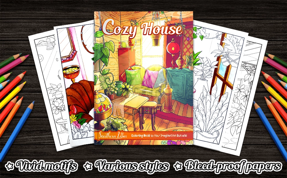 Cozy House Coloring Book - content plus - 1