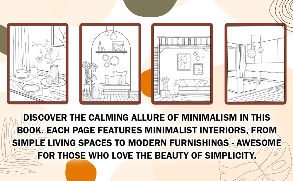 Minimalist Art Interior Coloring Book - content plus - 2