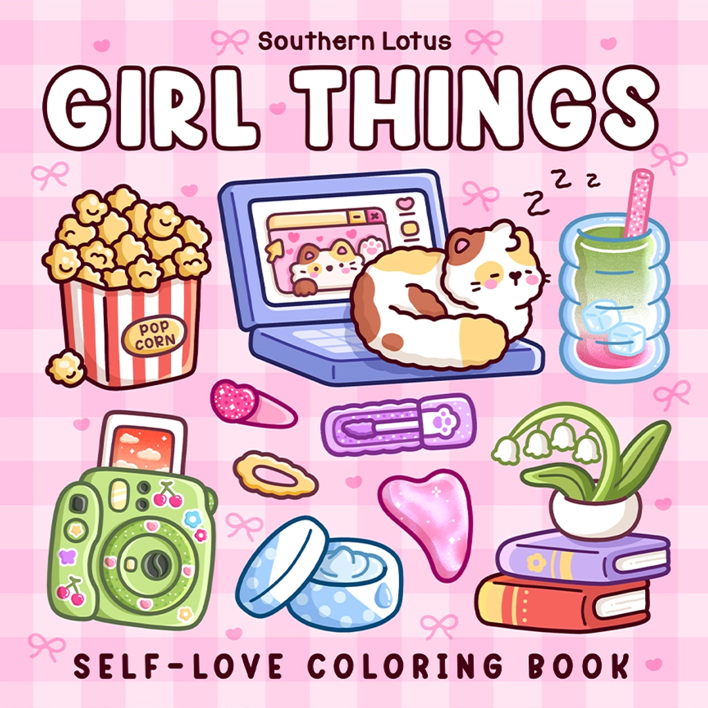 Girl Things Coloring Book: Relaxing Coloring Pages for Girls and Adults