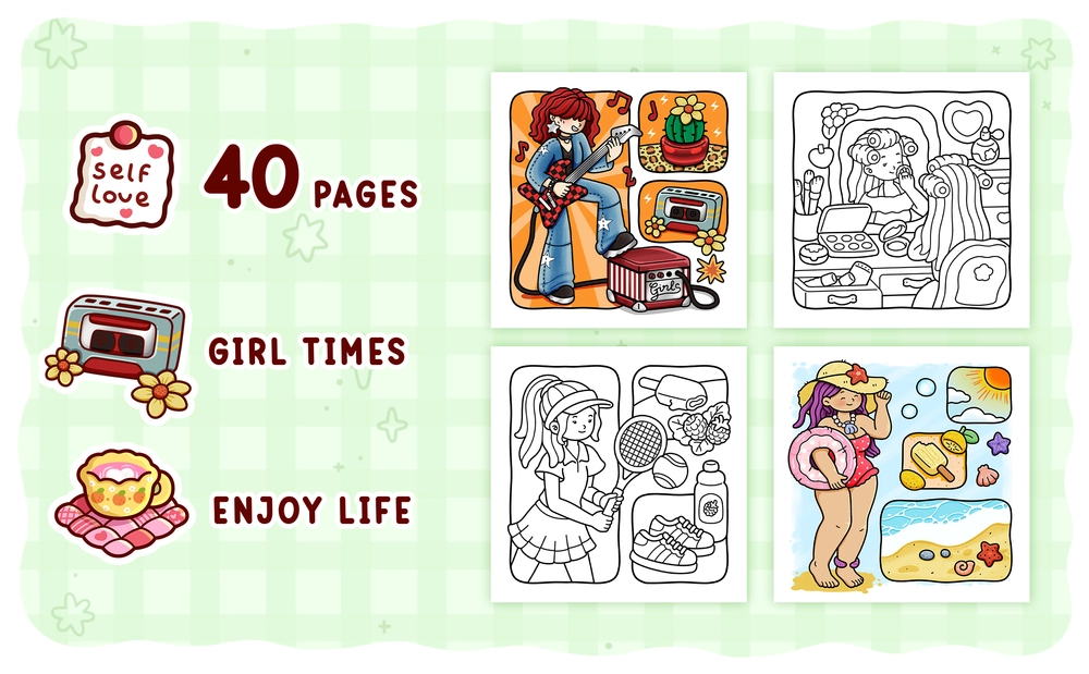 Girl Spaces Vol.2 Coloring Book - content plus - 1