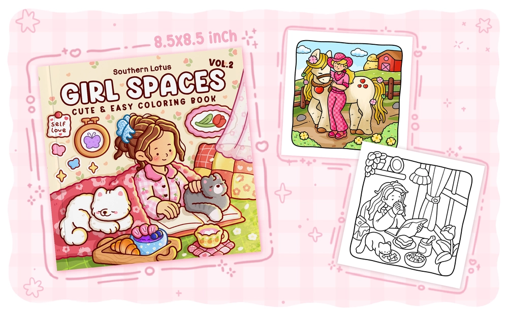 Cozy room coloring sample
