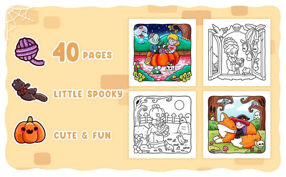 Spooky Vibes Vol.2 Coloring Book - content plus - 1