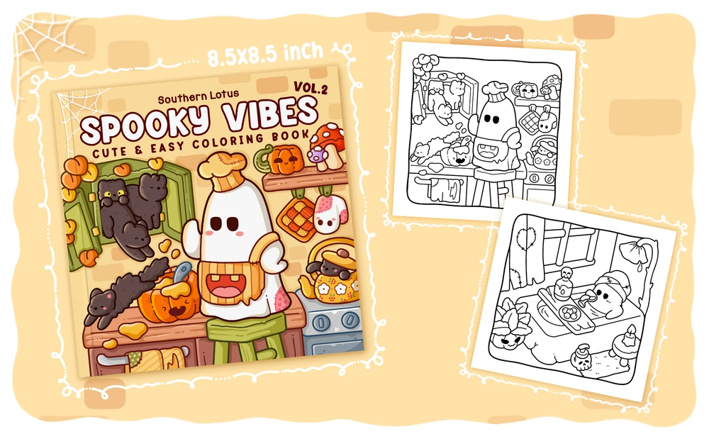 Spooky Vibes Vol.2 Coloring Book - content plus - 2