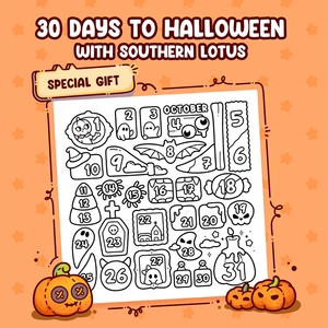 Halloween Coloring Calendar – 30 Days Countdown to the Spooky Season