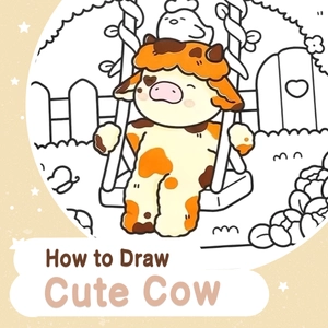 How to Draw Cow - Cute Animal from Little Friends Coloring Book