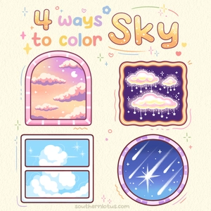 How to Draw Sky: Relaxing Coloring Page for Adults and Teens to Practice