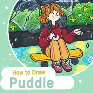 How To Color Puddle: Relaxing Coloring Page from Cozy Times Coloring Book