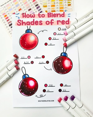 How to Blend Shades of Red for Ornaments in Christmas Coloring Books