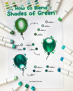 How to Blend Green Marker Shades: Easy Balloon Effect Coloring Technique